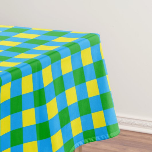 Nappe Bleu Vert Jaune Chèque Plaid Design Motif