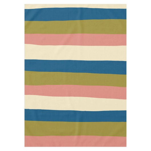 Nappe Bleu, vert olive, rose et crème (Devant)