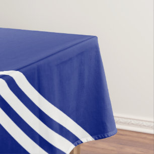 Nappe bleue à rayures blanches