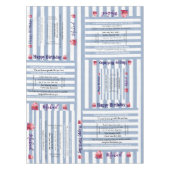 Nappe Bleue & Blanche Rayée Joyeux Anniversaire (Devant)