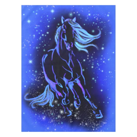 Nappe Bleue Cheval Courant À La Nuit étoilée (Devant)
