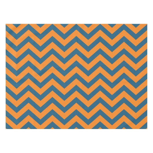 Nappe bleue et orange de rayure de Chevron (Devant (Horizontal))