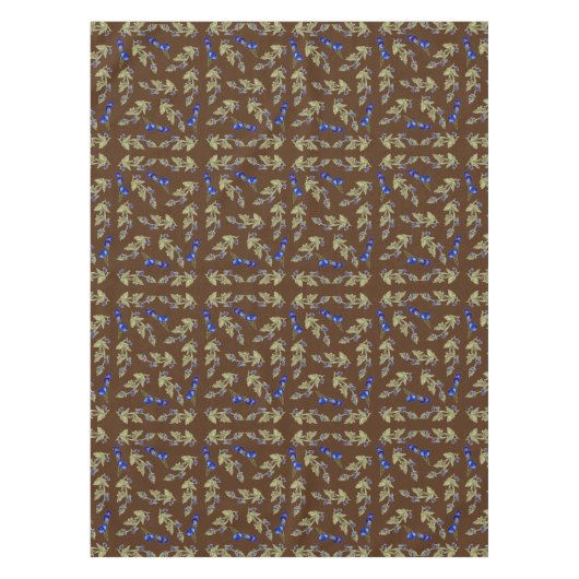 Nappe Bleuets Sur La Vigne Feuilles Sol Brown (Devant)