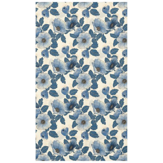 Nappe Blue Floral Gold Parties scintillant japonais Ukiy (Devant)