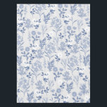 Nappe Blue Flowers Botanical Painting<br><div class="desc">Elegant pale blue délicate small garden flowers hand painting light silver gray design, featuring a collection of soft blue and white roses, light blue daisies flowers with various blue leaf shapes greenery hand painting, on a light silver gray color background. A special unique botanical nature floral art, great for a...</div>