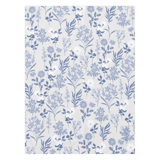 Nappe Blue Flowers Botanical Painting (Devant)