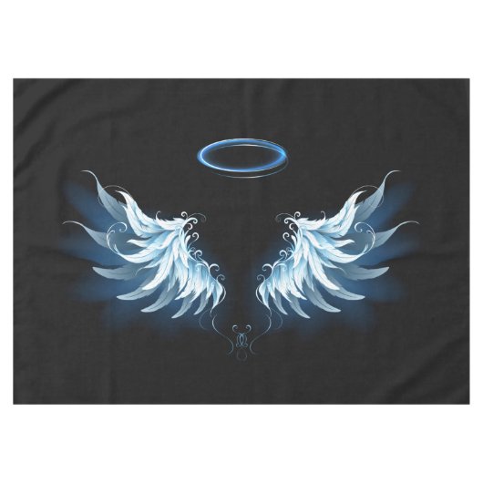Nappe Blue Glowing Angel Wings on black background (Devant (Horizontal))