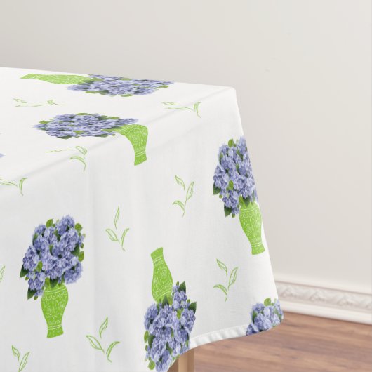 Nappe  Blue Hydrangea Green Vase Coastal Pattern (In Situ)