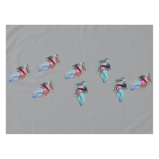 Nappe Blue Pink Exotic Butterflies Pattern (Devant (Horizontal))
