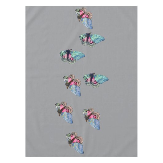 Nappe Blue Pink Exotic Butterflies Pattern (Devant)