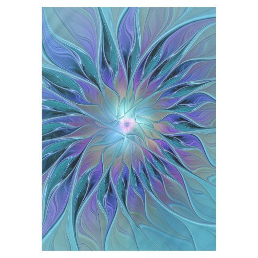 Nappe Blue Purple Flower Dream Abstract Fractal Art (Devant)