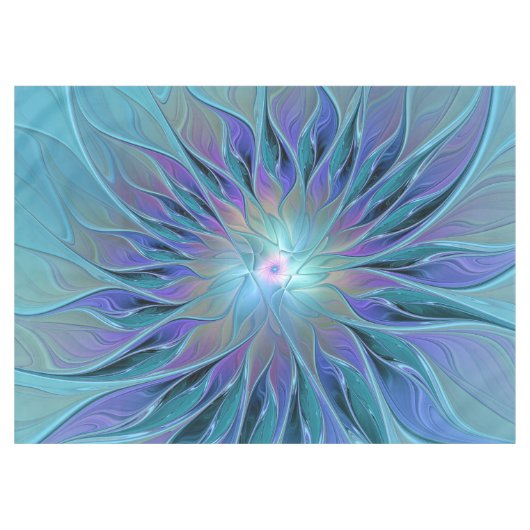 Nappe Blue Purple Flower Dream Abstrait Fractal Art (Devant (Horizontal))