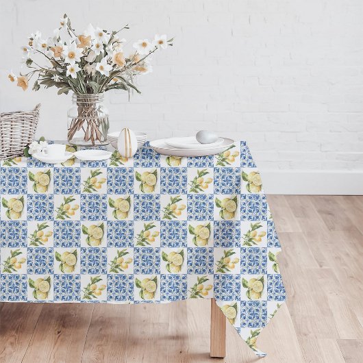 Nappe Blue Tile French Country Lemon Pattern