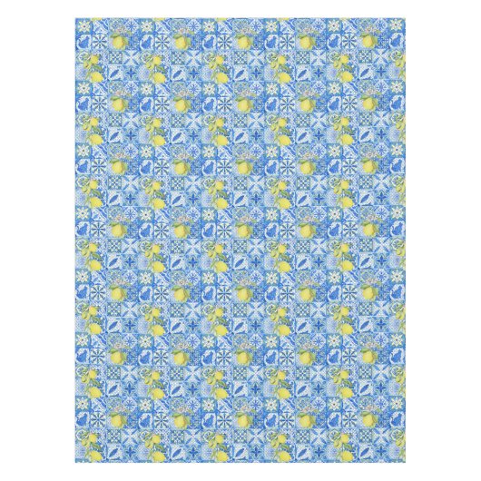 Nappe Blue Tile French Country Lemon Pattern Home Decor (Devant)