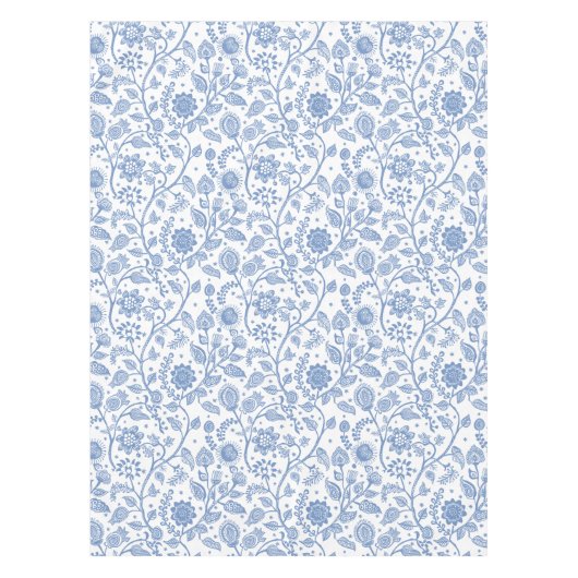 Nappe Blue White Floral Botanical Pattern Modern Boho (Devant)