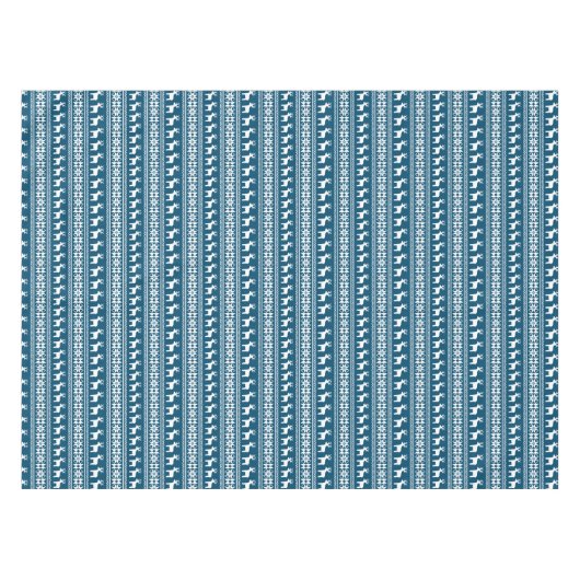 Nappe Blue Winter Holiday Snowflake Reindeer Motif (Devant (Horizontal))