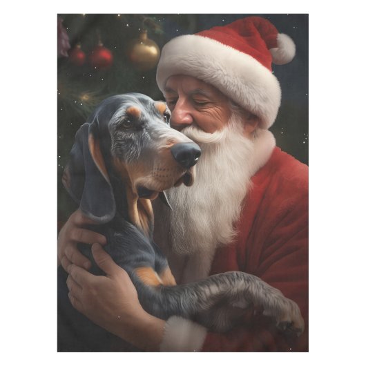 Nappe Bluetick Coonhound avec le Père Noël Noël (Devant)