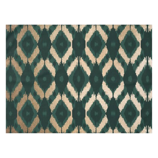 Nappe Bohême Gold Forest Green Ikat Motif (Devant (Horizontal))