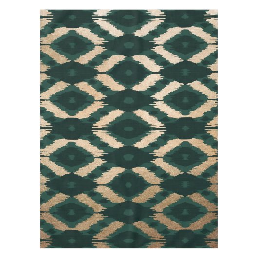Nappe Bohême Gold Forest Green Ikat Motif (Devant)