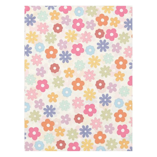 Nappe Boho 70's Retro Daisy Flowers (Devant)