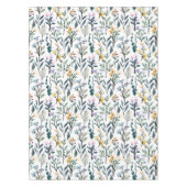 Nappe Boho Aquarelle Fleurs sauvages Motif de peinture (Devant)