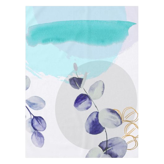 Nappe Boho botanique cyan violet (Devant)