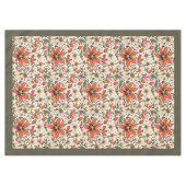 Nappe Boho d'automne terre cuite fleurs blanches pastel  (Devant (Horizontal))