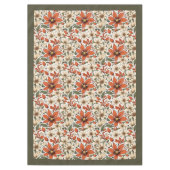 Nappe Boho d'automne terre cuite fleurs blanches pastel  (Devant)