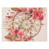 Nappe Boho Dreamcatcher Pink Gold Floral Aquarelle (Devant (Horizontal))