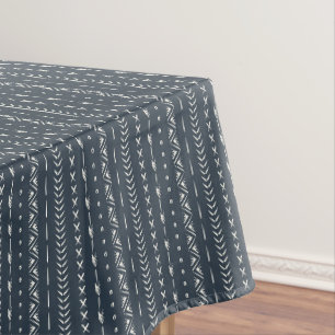 Nappe Boho Farmhouse Flèche Rayure Géométrique Bleu Fonc