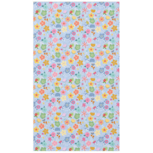 Nappe Boho Flowers Motif B01.w Lblue BG