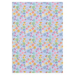 Nappe Boho Flowers Motif B01.w Lblue BG