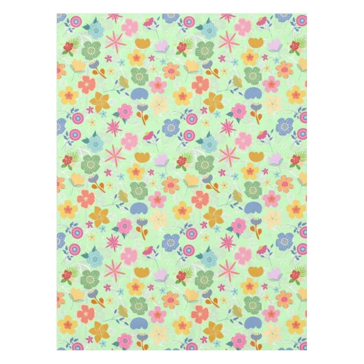 Nappe Boho Flowers Motif B01.w LGreen BG (Devant)
