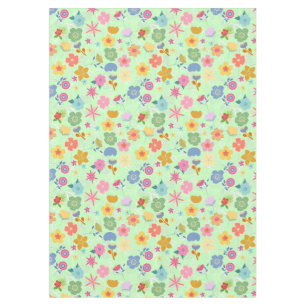 Nappe Boho Flowers Motif B01.w LGreen BG