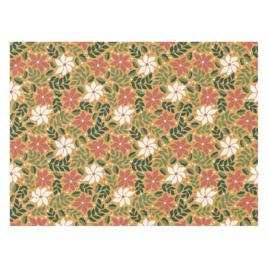 Nappe Boho Jaune Vert Rouge Floral Noël (Devant (Horizontal))