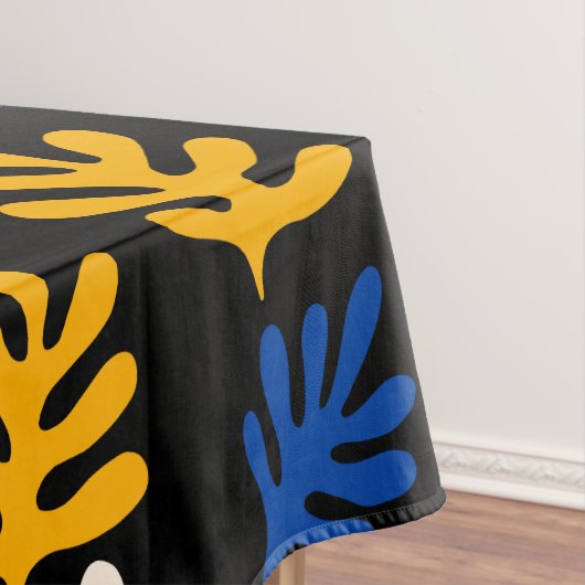 Nappe Boho Matisse Formes botaniques en bleu rose noir (In Situ)