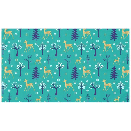 Nappe Boho Trees Gold Deers Moderne (Devant (Horizontal))