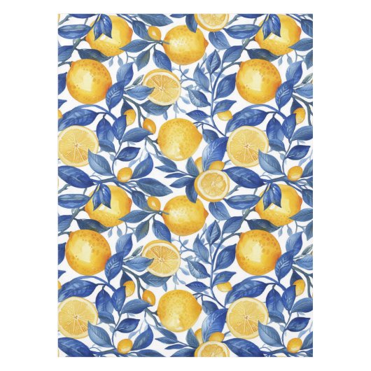 Nappe Bold Blue Italian Positano Lemon (Devant)
