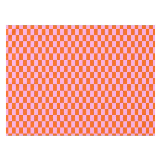 Nappe Bold Pink Orange Modern Geometric Check Pattern (Devant (Horizontal))