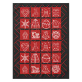 Nappe Bold Red & Black Geometric Christmas Tablecloth (Devant)