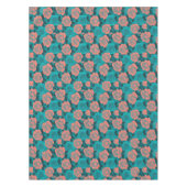 Nappe Boldly Stylized Roses In Shades Of Teal And Turquo (Devant)