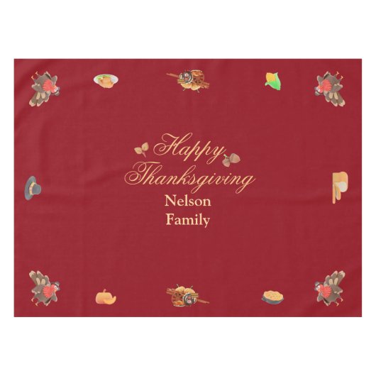 Nappe Bon thanksgiving customisé Automne automne (Devant (Horizontal))
