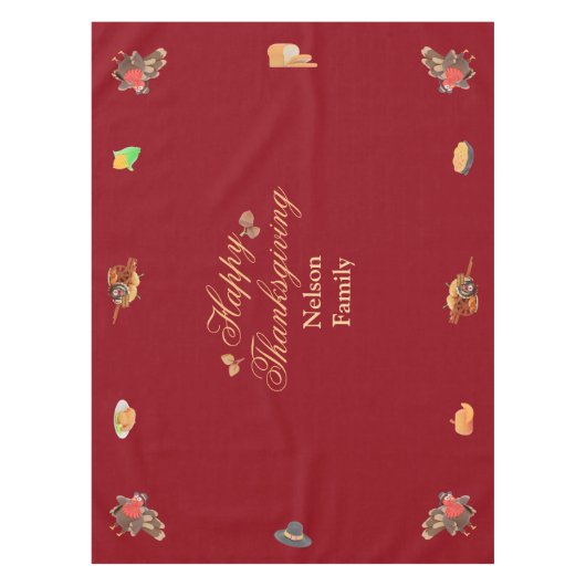 Nappe Bon thanksgiving customisé Automne automne (Devant)