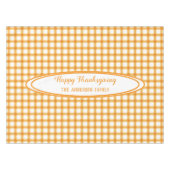 Nappe Bon thanksgiving Fall Orange Plaid Nom de famille (Devant (Horizontal))