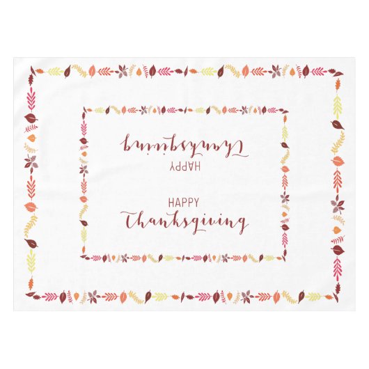 Nappe Bon thanksgiving Table Tissu Feuilles automnales (Devant (Horizontal))