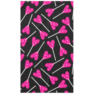 Nappe bonbon sucette forme coeur rose noir