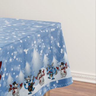 Nappe Bonhomme de neige et amis de Noël