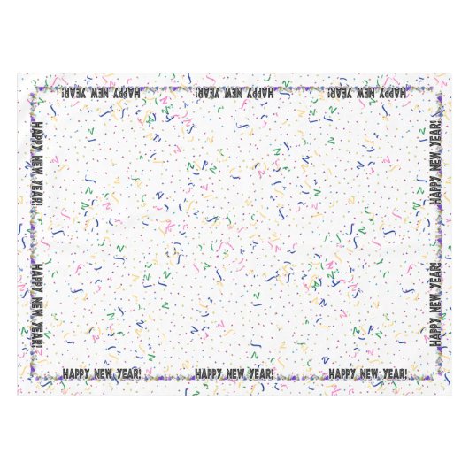 Nappe Bonne année - Confetti et Casquettes de fête (Devant (Horizontal))
