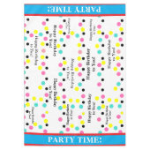 Nappe Bonne fête d'anniversaire Pois (Devant)