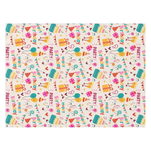 Nappe Bonne impression de fête d'anniversaire (Devant (Horizontal))